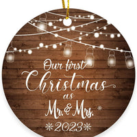 HKM-338451 Christmas Wooden Round Hanging Plaque Decoration - Various Designs for Holiday Parties