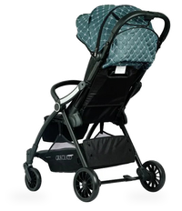 HKM-893779 Quilted Green Baby Stroller with EVA Wheels, Footrests, and Cup Holder