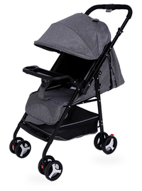 HKM-239571 4-Wheel Suspension Baby Stroller with Food Tray for Comfortable Outings