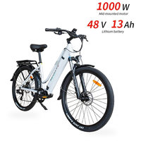 HKM-2374227 1000 W Mid-Drive Motor, 48 V 17.5 Ah Battery, 28 mph Top Speed, 7-Speed Shimano Drivetrain, Electric Bike