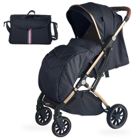 HKM-680211 3-in-1 Lightweight Newborn Stroller and Pushchair - Luxury Folding Baby Pram for Infants and Toddlers