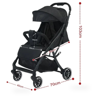 HKM-681363 Ultra-Compact Lightweight Travel Stroller for Babies - Environmentally Friendly Grey Design