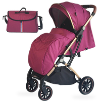 HKM-026003 Lightweight 3-in-1 Baby Stroller with Folding Design for Newborns - Travel Trolley Pushchair Pram