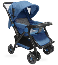 HKM-353683 Lightweight Foldable Travel Stroller with Two-Way Push Feature and Removable Dinner Plate, 3-in-1 Design