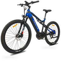 HKM-1096275 31 mph Mid-Drive Electric Bicycle, 48V 15Ah 720Wh Down-Tube Battery, 9-Speed Shimano Drivetrain, 27.5 x 2.4 in Tires