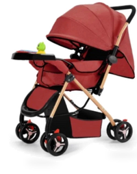 HKM-566099 Sturdy Baby Stroller with Large Rubber Rear Wheels and Integrated Music Box for Outdoor Enjoyment
