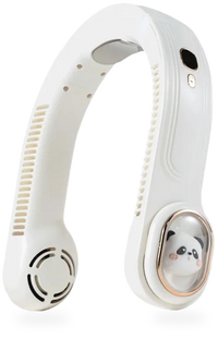 HKM-573843 Rechargeable Bladeless Neck Fan with Digital Display and 5 Speed Settings for Outdoor Use for Home and Office