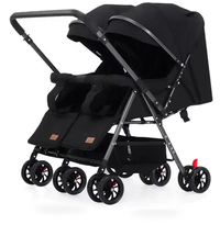 HKM-4175187 Twin Baby Stroller with Be-Directional Seats - Foldable Push Chair for Newborns