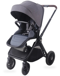 HKM-532179 Poussett Two-Way Push Luxury Baby Stroller and Car Seat with Big Wheels, Foldable Pram for Infants