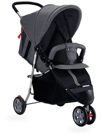 HKM-090387 Lightweight Foldable Baby Stroller with Steel Frame and Adjustable Canopy