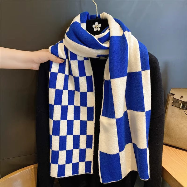 Women's Color-blocked Trendy Plaid Shawl