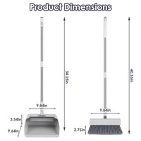 HKM-087059 4-in-1 Broom and Dustpan Set with Adjustable Stainless Steel Handle for Home and Office Cleaning