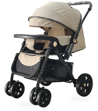 HKM-385299 Bidirectional Navy Blue Baby Stroller for Newborns - Portable Push Chair for Children