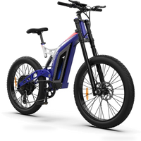 HKM-9195731 48V 20Ah Electric Full-Suspension Mountain Bike, 750W Rear Hub Motor, 28 mph Top Speed, 26 x 4.0 in Fat Tires