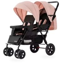HKM-4732243 3 in 1 Foldable Twin Baby Stroller for Infants 0-3 Years - European Design