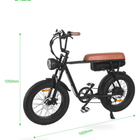 HKM-9752787 48V 750W Fat Tire Mountain Bike, 19 mph Top Speed, 20 x 4.0 in Tires, Mechanical Disc Brakes, 330 lb Load