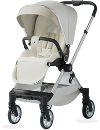 HKM-810131 Lightweight Aluminium Stroller with Reversing Handle and Four-Wheel Design, Foldable Pushchair for Babies
