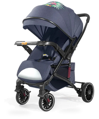 HKM-335571 Lightweight Foldable Baby Stroller with Dinner Plate Tray – Comfortable Luxury Pram for Infants