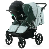 HKM-4568403 Terrain Double Stroller for Newborn and Toddler | Compatible with Major Infant Car Seat Brands
