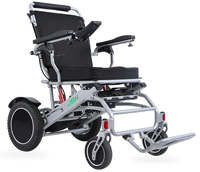 HKM-7827923 Folding Electric Wheelchair Dual 250W Motors 24V 12Ah Battery 12.4 Mile Range 265 lb Capacity Aluminum Frame