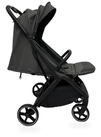 HKM-222611 Ergonomic Double Stroller with Sunshade and Travel Bag in Dark and Light Grey