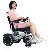 HKM-0881107 Light Folding Electric Wheelchair Dual 250W Motors 24V Dual 6Ah Battery 12.4 Mile Range 265 lb Capacity 6061 Aluminum