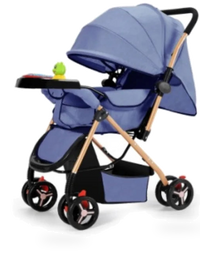 HKM-566099 Sturdy Baby Stroller with Large Rubber Rear Wheels and Integrated Music Box for Outdoor Enjoyment