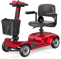 HKM-3529555 Foldable Mobility Scooter 250W Motor 24V Battery 12.4 mi Range 3.7 mph Speed, Folding Design, Stable 4-Wheel Base
