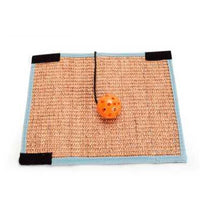 HKM-412435 Sisal and Loop Carpet Cat Scratching Post with Velcro Foot Pads for Furniture Protection