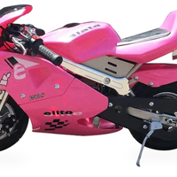 HKM-9255763 49 cc 2-stroke Gas-Powered Mini Racing Bike, Disc Brakes, Up to 37 mph, 6 in Street Tires, Final Drive