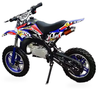HKM-8862547 49cc 2-Stroke Gas Mini Dirt Bike for Kids with Front and Rear Disc Brakes Off-Road Knobby Tires and Pull Start
