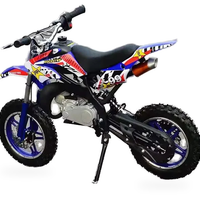 HKM-1811667 50 cc 2-stroke Gas-Powered Mini Dirt Bike, Front & Rear Disc Brakes, Up to 19 mph, 8-10 in Knobby Tires, Final Drive