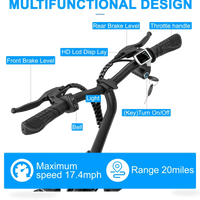 HKM-0309843 14 in Folding Electric Bike, 500 W Rear Hub Motor, 48 V 15 Ah Lithium Pack, 20 mph Top Speed, Disc Brakes