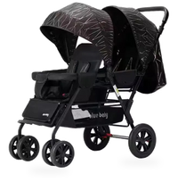 HKM-4732243 3 in 1 Foldable Twin Baby Stroller for Infants 0-3 Years - European Design