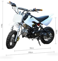 HKM-9845587 110cc 4-Stroke Gas Dirt Bike for Kids with Rear Coil Shock Disc Brakes Both Wheels and Knobby Off-Road Tires