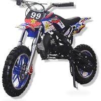 HKM-1811667 50 cc 2-stroke Gas-Powered Mini Dirt Bike, Front & Rear Disc Brakes, Up to 19 mph, 8-10 in Knobby Tires, Final Drive