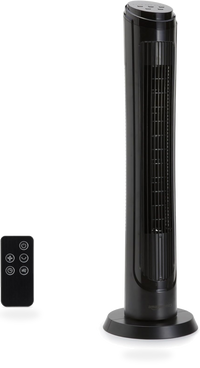 HKM-5360979 28" Oscillating Tower Fan with 3 Speed Settings, Mechanical Control Air Circulator Black for Home and Office