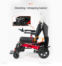 HKM-1176019 Compact Folding Electric Wheelchair Dual 250W Motors 24V 24Ah Battery 12.4 Mile Range 265 lb Capacity Aluminum