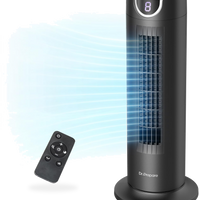 HKM-4181331 25 dB Quiet DC Bladeless Tower Fan with Remote, 8 Speeds, 1-8H Timer, 80° Oscillation, 16 Inch for Home and Office