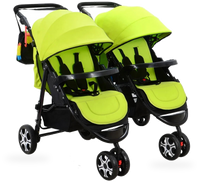 HKM-4896083 Twin Baby Stroller with Adjustable Recline and Removable Canopy
