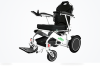HKM-1274323 Light Folding Electric Wheelchair Dual 250W Motors 24V 12Ah Battery 12.4 Mile Range 353 lb Capacity Aluminum