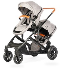 HKM-4535635 Lightweight Side-by-Side Double Stroller with Individual Recline and Easy Fold Mechanism