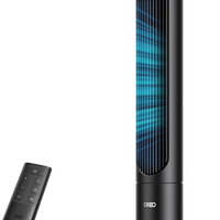 HKM-5131603 Tower Fan, 90° Oscillating, 4 Speeds, 3 Modes, 28dB Quiet, 26ft/s Air Velocity, 8H Timer, Remote Control, Black