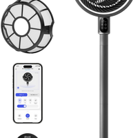 HKM-4836691 Quiet Pedestal Fan, 20dB, 1024 CFM Airflow, 90° Oscillation, 5 Speeds, 12H Timer, Remote Control, White