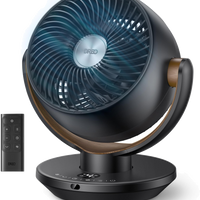 HKM-4443475 11 Inch Table Fan with Remote, 4 Speeds, 90° Oscillation, 120° Tilt, 25dB Quiet Operation, 8H Timer, 65ft Airflow
