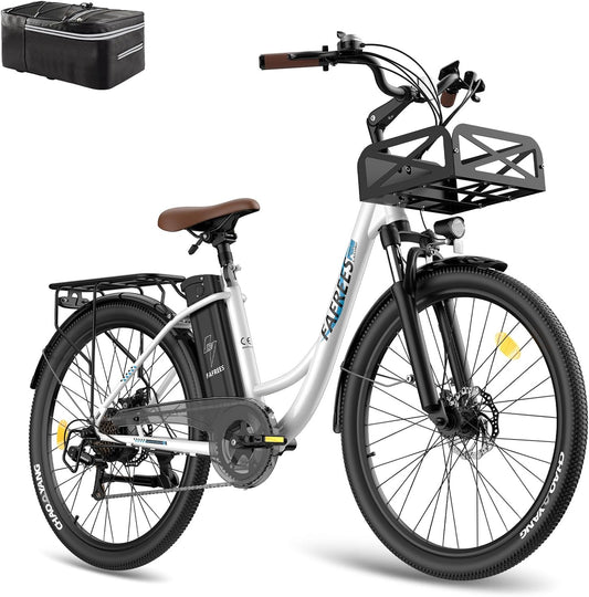 Fafrees F26 Lasting 25Ah E Bike Women's 26 Inch [Official] Ebike Men's 250 W, Electric Bicycles 25 km/h, E Bicycle IP54, E Mountain Bike up to 200 km Range, City Electric Bike 120 kg for Adults