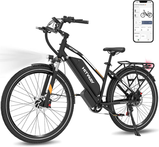 HITWAY 28" E-Bike für Erwachsene – 70-120 km Reichweite, 250W Motor 35Nm Drehmoment, Abnehmbarer 768Wh Akku, Trekkingrad & City E-Bike, Pedelec StVZO-konform (Beleuchtung) – Herren Damen