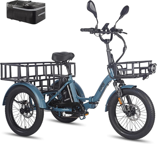 Fafrees F20 Mate E Bike Tricycle for Adults Road Legal [Official] Women's Ebike Men 180 kg, Fat Electric Bicycle 48 V, Electric Bicycle 3 Wheels for Seniors, Electric 3 Wheel Bicycle Foldable