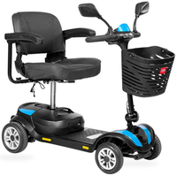 HKM-0777043 Foldable Mobility Scooter 250W Motor 24V 12Ah Battery 11.2 mi Range 6 mph Speed 330.7 lb Capacity, Disc Brake