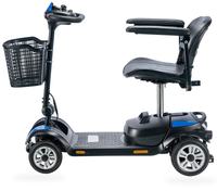 HKM-1104723 Foldable Mobility Scooter 250W Motor 24V 12Ah Battery 11.2 mi Range 6 mph Speed 330.7 lb Capacity, Bluetooth